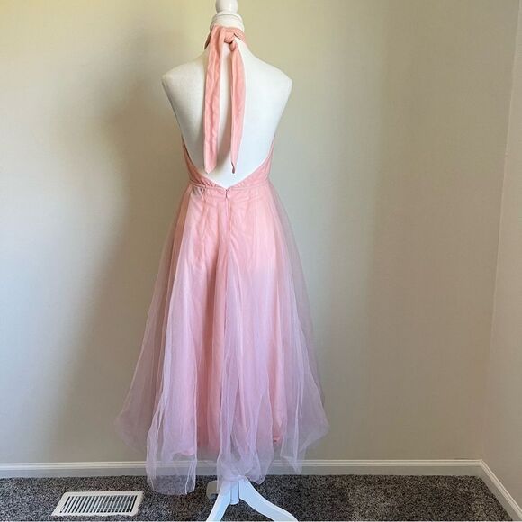 Hello Molly Pink Little Tulle Much Midi Halter Dress NEW Size 4 / Small - Picture 8 of 11